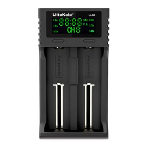 מטען ל 2 סוללות 18650 LiitoKala USB Battery Charger + LCD